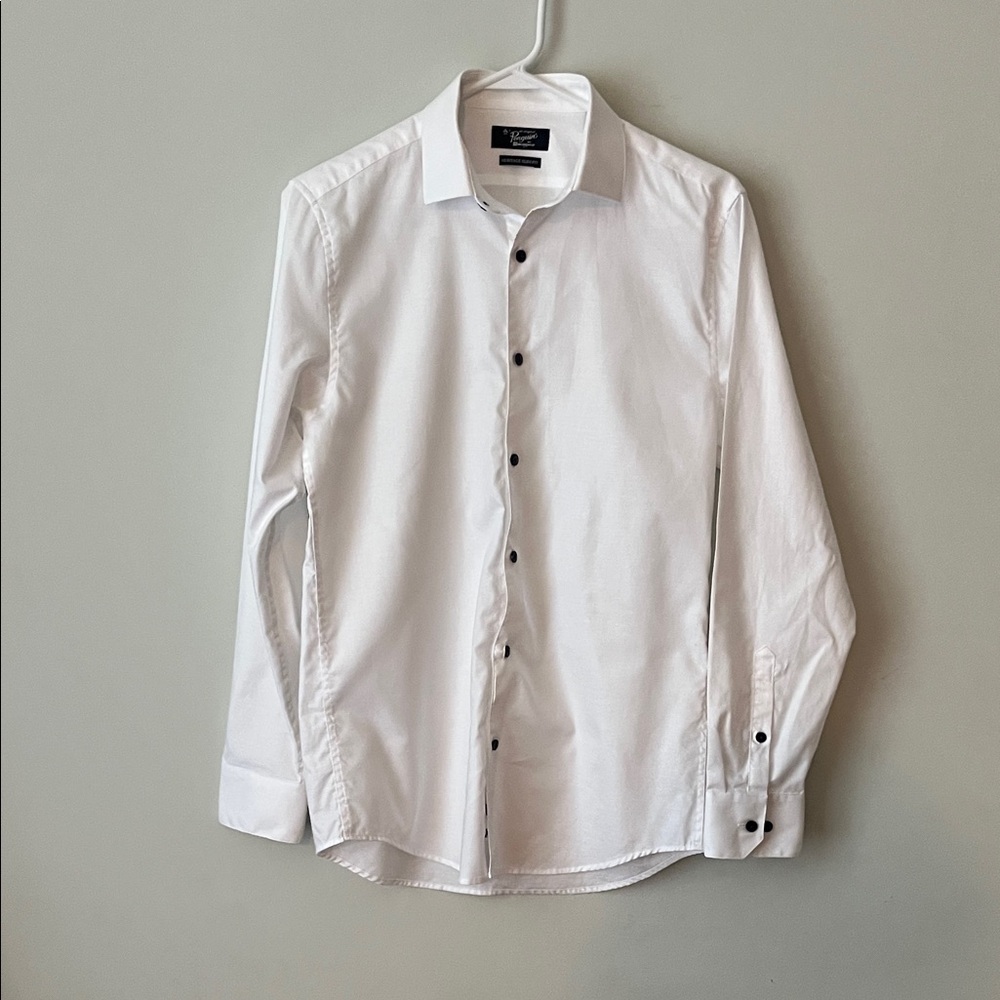 Original Penguin White Dress Shirt with Blue Buttons